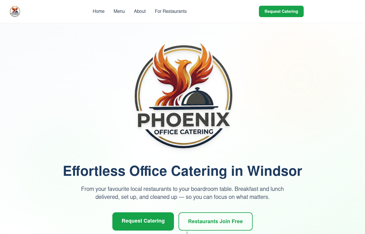Website preview for Windsor Catering, an office catering service